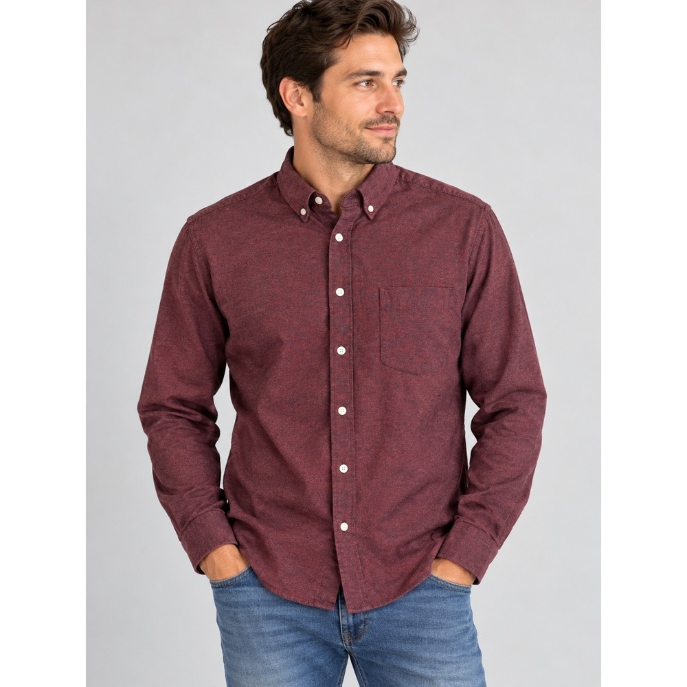 Goodfellow & Co Every Wear Oxford Button-Up Shirt Burgundy Maroon Medium New